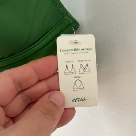 Aerie Women Solid Green Plugging Neckline Bra Plus Size 40C - Picture 6 of 11